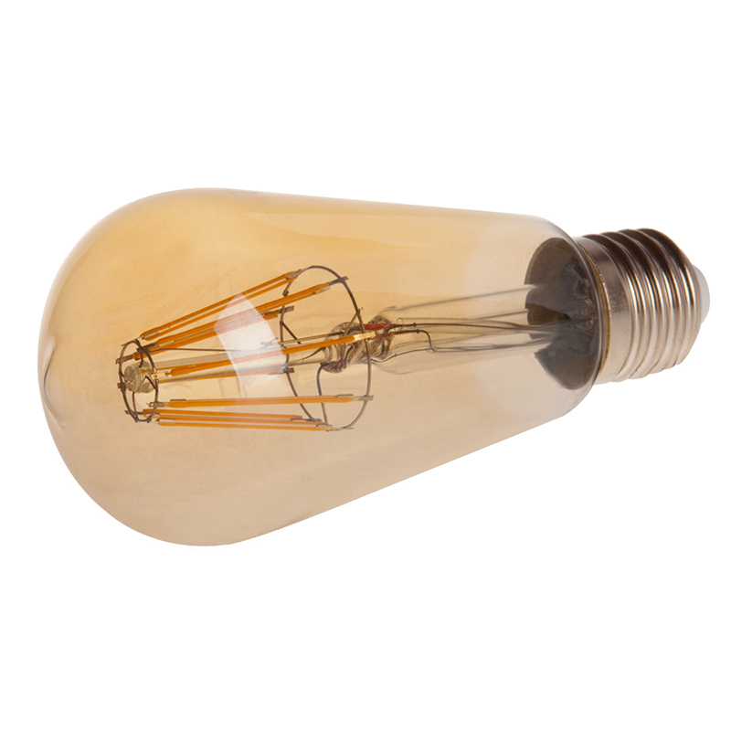 Gold Tint ST18 E26/E27 8W LED Vintage Antique Filament Light Bulb, 75W Equivalent, 4-Pack Gold Tint ST18 E26/E27 8W LED Vintage Antique Filament Light Bulb, 75W Equivalent, 4-Pack